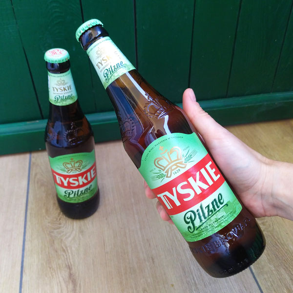 A bottle of Polish beer - Tyskie Pilzne 