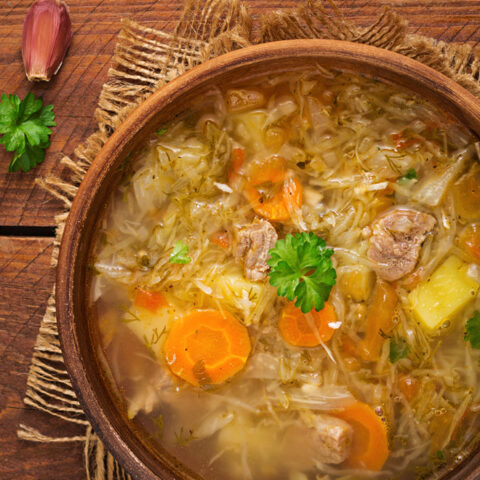 Kapuśniak Polish sauerkraut soup