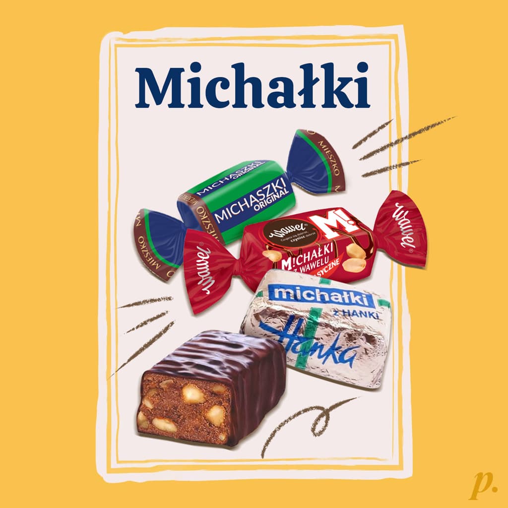 Michałki: Polish chocolate-covered pralines with soft chocolate and peanut filling