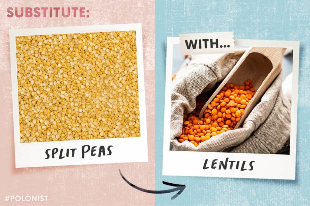 Split peas substitute: lentils