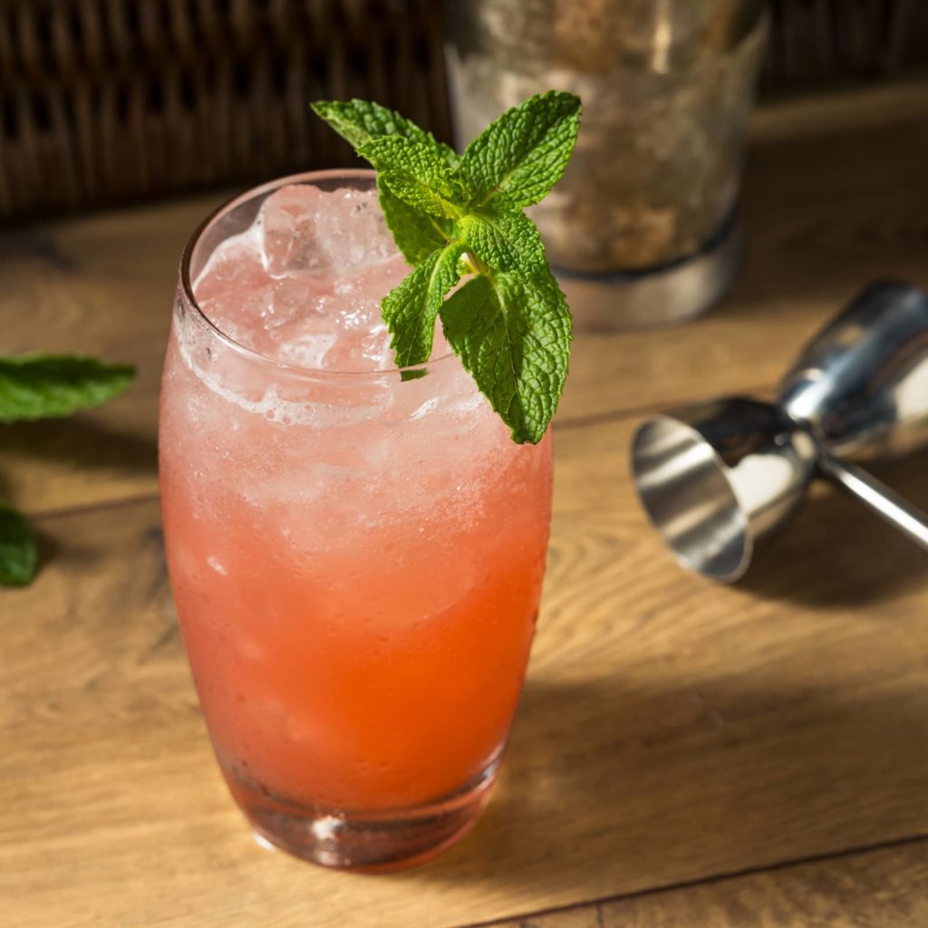 Rhubarb cocktail with gin